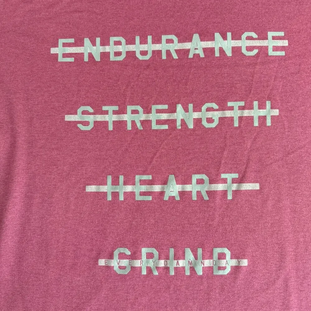 NIKE Men's Medium T-Shirt Heather Maroon Red Endurance Strength Heart Grind